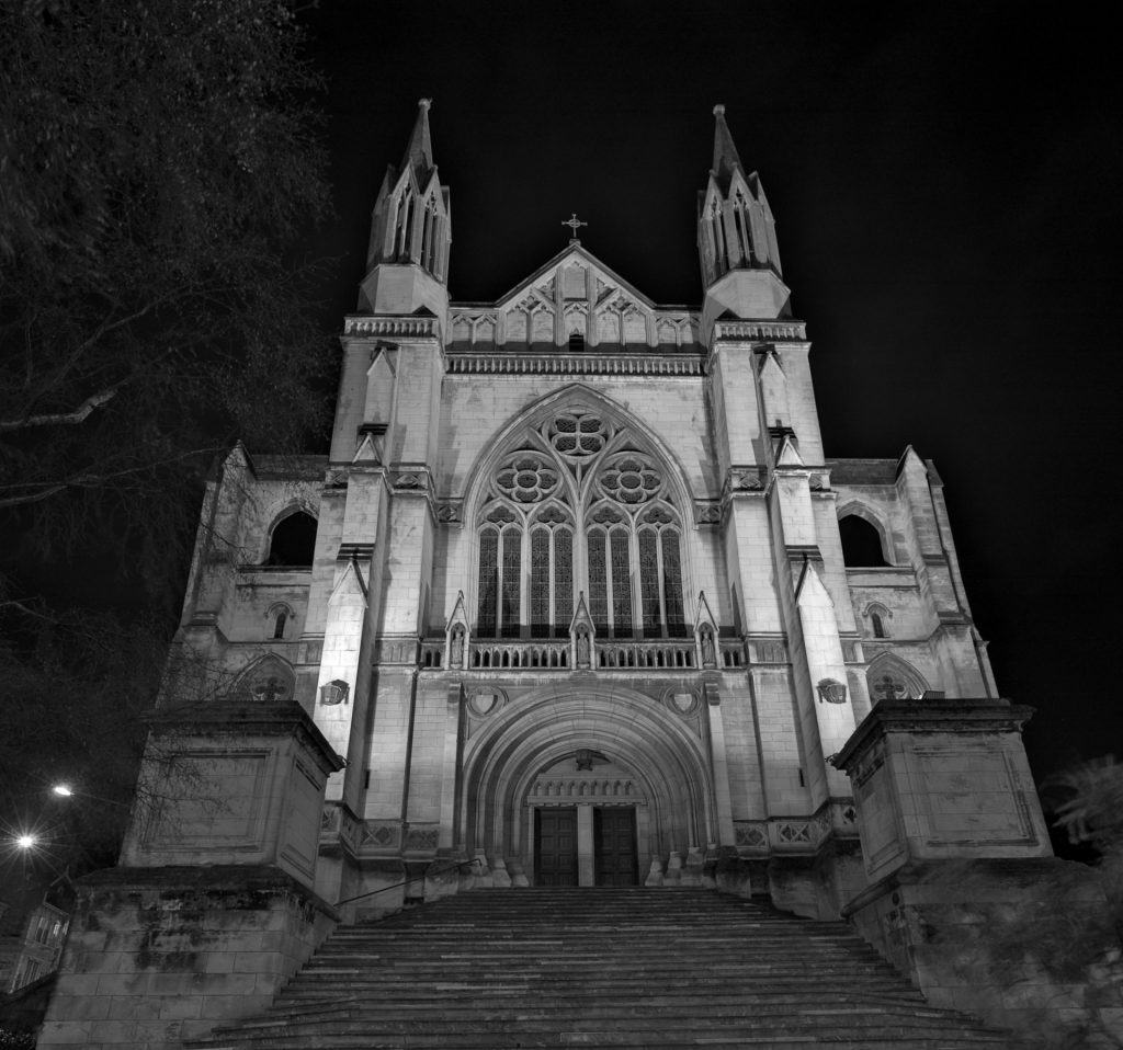 St. Paul's Anglican Cathedral.
2 shot Panorama Single exposure night photography